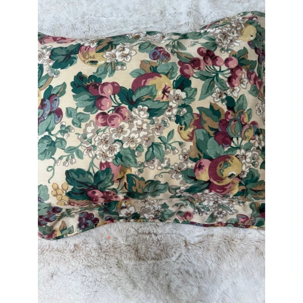 Vintage Laura Ashley Cottage Rubens Fruits Padded Decorative Throw Pillow